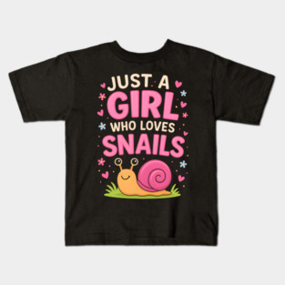 Just a Girl Who Loves Snails Shirt – Cute Snail Lover Gift for Girls and Kids Kids T-Shirt