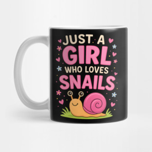Just a Girl Who Loves Snails Shirt – Cute Snail Lover Gift for Girls and Kids Mug