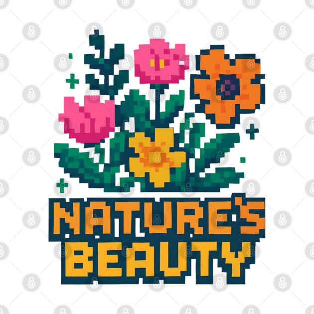 Nature's Beauty - Retro 8 Bit Pixel Flowers by Midsummer Dream House