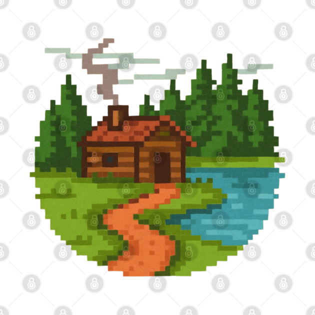 Cozy Pixel Cabin - Wooded Nature by Midsummer Dream House