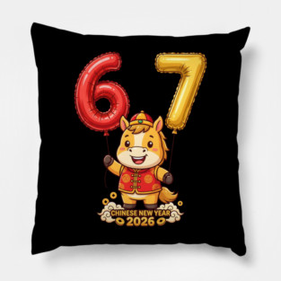 67 Meme Chinese New Year 2026 Year of the Horse Celebration Pillow