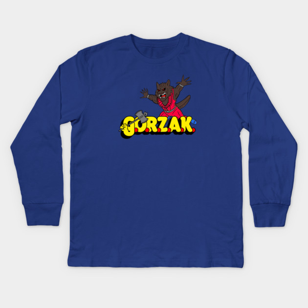 GORZAK MUSCLE Tribute Kids Long Sleeve T-Shirt by The Adult Nerd