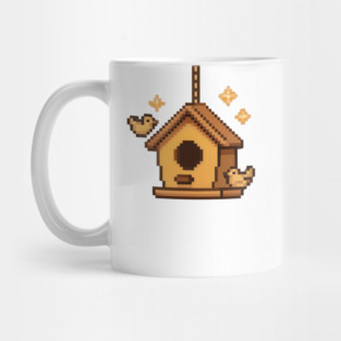 Magical Birdhouse - Brown Pixels Mug