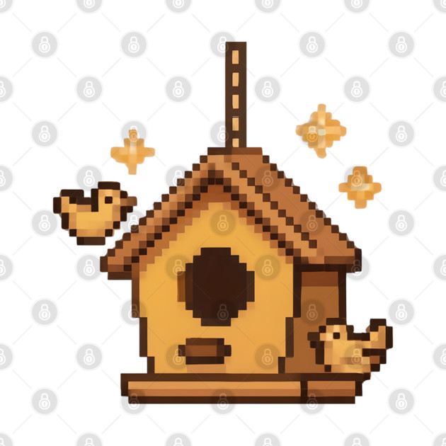 Magical Birdhouse - Brown Pixels by Midsummer Dream House