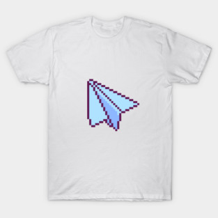Pixel Paper Plane – Minimal Cute Study Productivity Motivation Icon Sticker T-Shirt