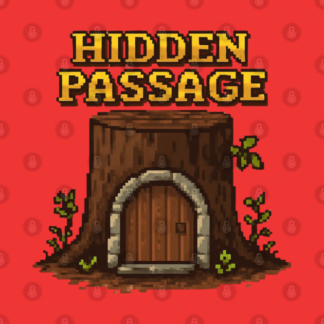 Hidden Passage - Retro Red Pixel by Midsummer Dream House