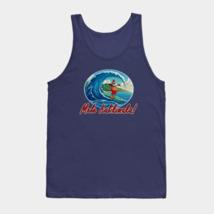 Mele Kalikimaka Santa Surfing Tank Top