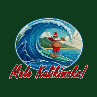 Mele Kalikimaka Santa Surfing T-Shirt