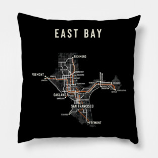 East Bay Transit Map Pillow