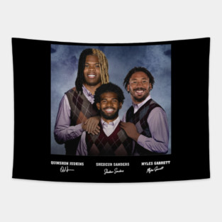 Myles Garrett Shedeur Sanders Quinshon Judkins Football , Cleveland Step Brothers Tapestry