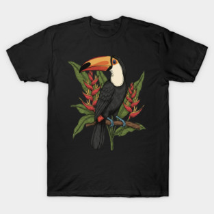 Toco Toucan With Heliconia Blooms T-Shirt
