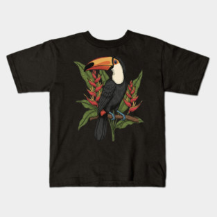 Toco Toucan With Heliconia Blooms Kids T-Shirt