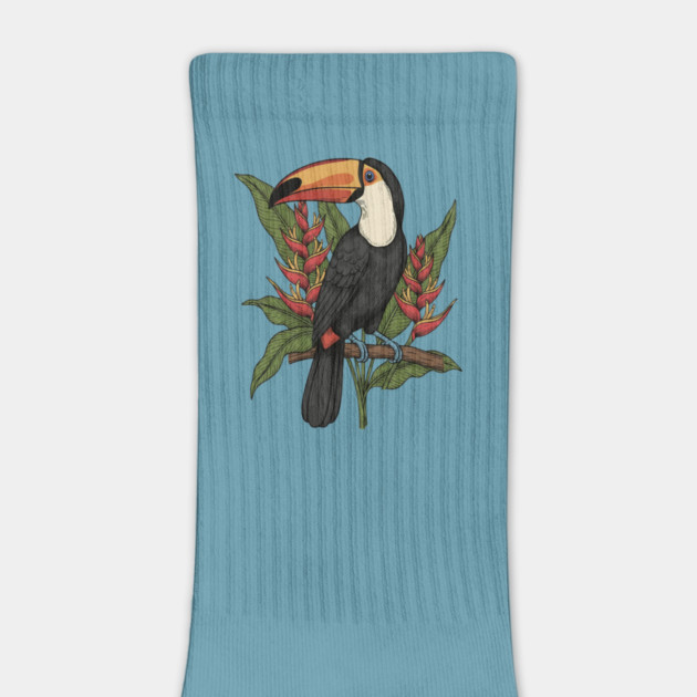 Toco Toucan With Heliconia Blooms by BirdsnStuff