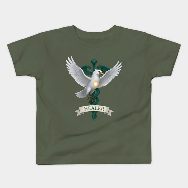 Caladrius Healer Bird Emblem Kids T-Shirt by DonWillisJrArt