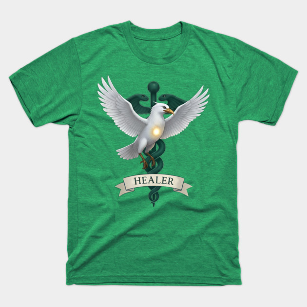 Caladrius Healer Bird Emblem T-Shirt by DonWillisJrArt