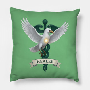 Caladrius Healer Bird Emblem Pillow