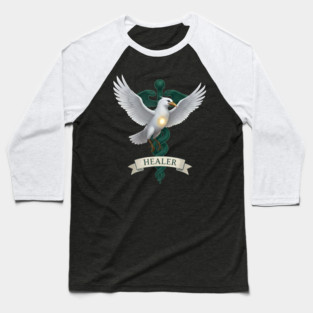Caladrius Healer Bird Emblem Baseball T-Shirt