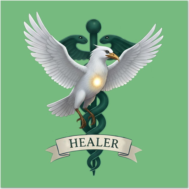 Caladrius Healer Bird Emblem Wall Art by DonWillisJrArt