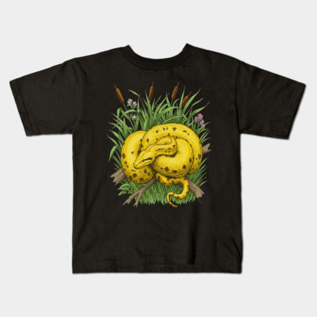 Yellow Anaconda Kids T-Shirt by BirdsnStuff