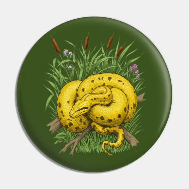 Yellow Anaconda Pin by BirdsnStuff