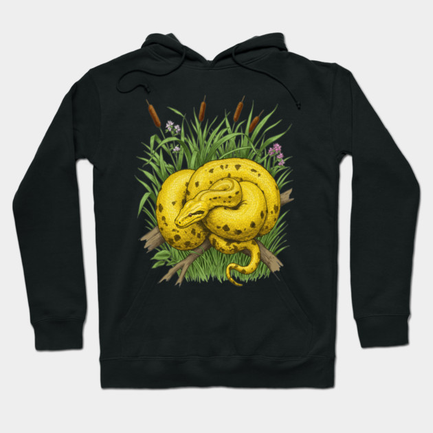 Yellow Anaconda Hoodie by BirdsnStuff