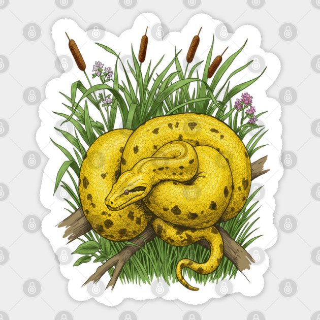 Yellow Anaconda Sticker by BirdsnStuff