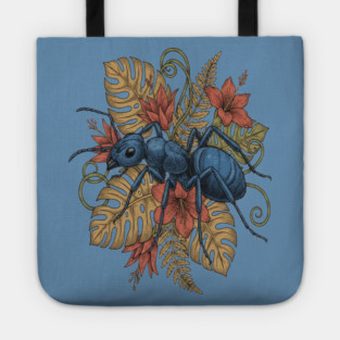 Blue Ant Tropical Illustration Tote
