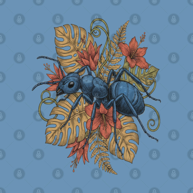Blue Ant Tropical Illustration by BirdsnStuff