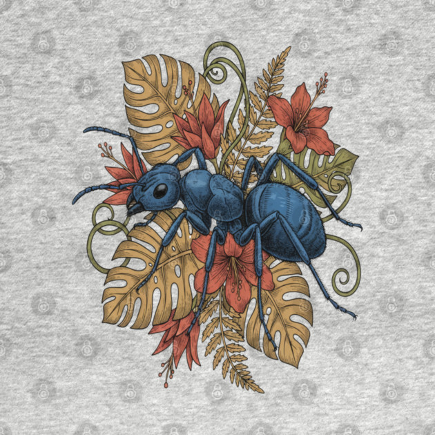Blue Ant Tropical Illustration by BirdsnStuff
