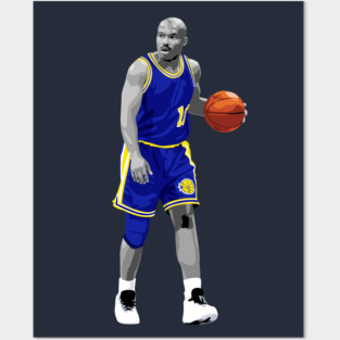 Tim Hardaway Vector Dribble Blue Silver Qiangy Posters and Art