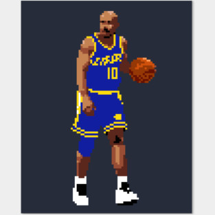 Tim Hardaway Pixel Dribble Blue Qiangy Posters and Art