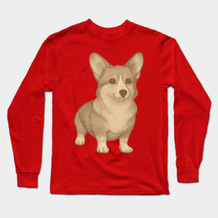 Cute Vintage Style Corgi Art Long Sleeve T-Shirt