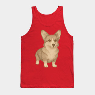 Cute Vintage Style Corgi Art Tank Top