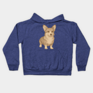 Cute Vintage Style Corgi Art Kids Hoodie