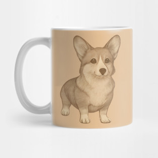 Cute Vintage Style Corgi Art Mug
