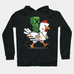 Funny Minecraft Creeper and Chicken Hoodie