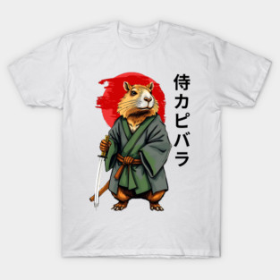 Samurai Capybara Ronin, Vintage Japanese Warrior Zen Animal Gift T-Shirt