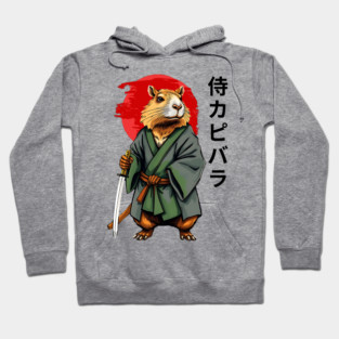 Samurai Capybara Ronin, Vintage Japanese Warrior Zen Animal Gift Hoodie