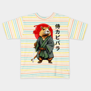 Samurai Capybara Ronin, Vintage Japanese Warrior Zen Animal Gift Kids T-Shirt