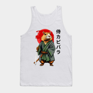 Samurai Capybara Ronin, Vintage Japanese Warrior Zen Animal Gift Tank Top