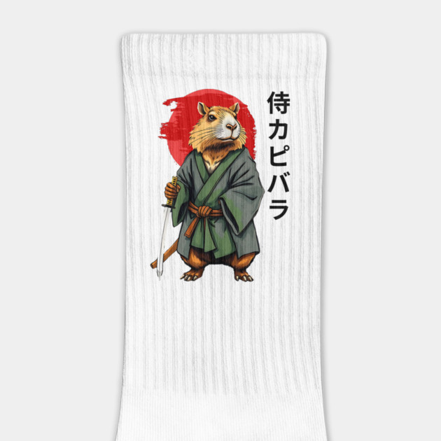 Samurai Capybara Ronin, Vintage Japanese Warrior Zen Animal Gift by Pixel Threads 