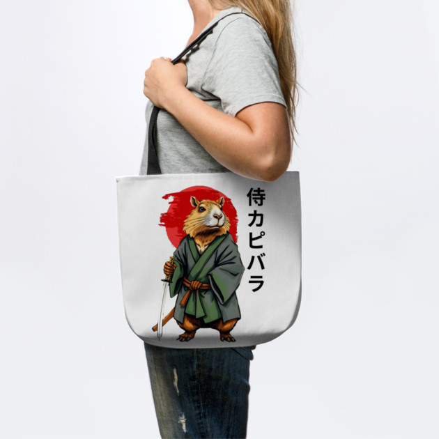 Samurai Capybara Ronin, Vintage Japanese Warrior Zen Animal Gift by Pixel Threads 