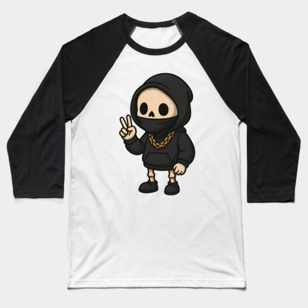 Peaceful Gangsta Baseball T-Shirt by Demian Stipatio