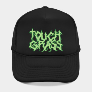 Touch Grass – Death Metal Meme Logo Design Hat