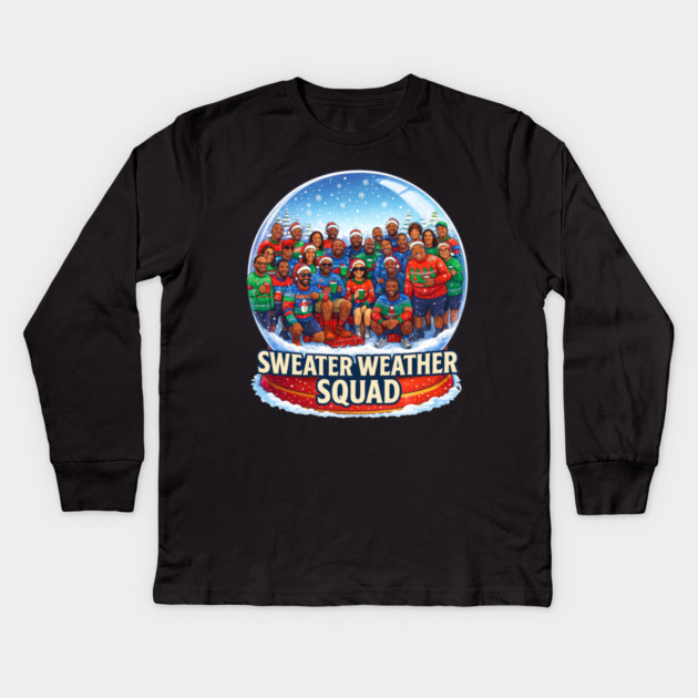 Sweater Weather Kids Long Sleeve T-Shirt by Meet The Mazelins