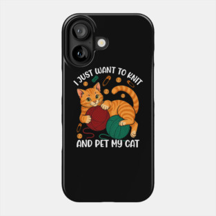 Cute Knitting and Cat Lover Phone Case