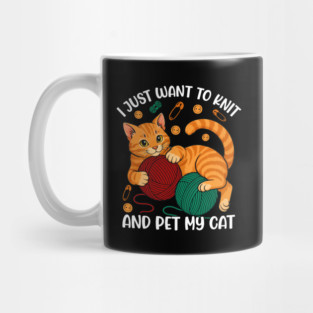 Cute Knitting and Cat Lover Mug
