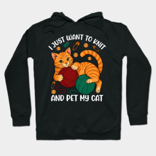 Cute Knitting and Cat Lover Hoodie