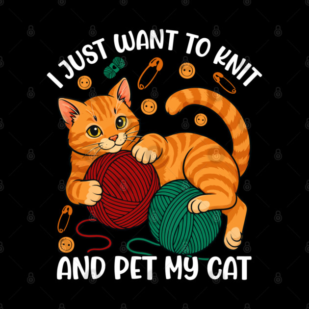 Cute Knitting and Cat Lover by Fontias