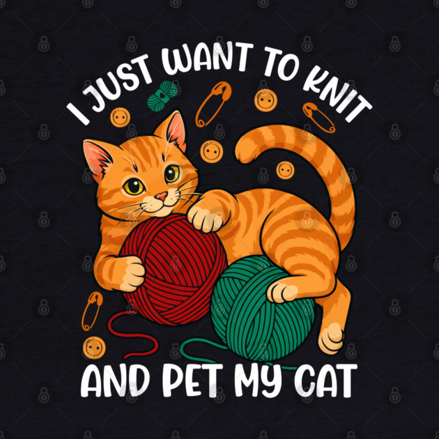 Cute Knitting and Cat Lover by Fontias